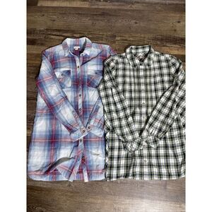 J. Jill Womens XS Tunic Shirt Ls Button-Down Multicolor Plaid Flannel Lot